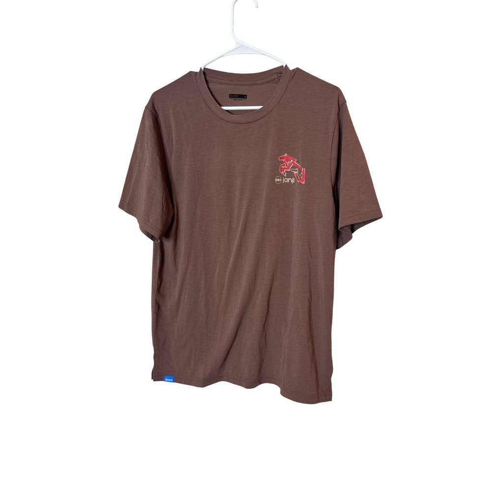 Janji Shirt Mens Medium Brown Circa Daily Tee Graphic Running Athletic Logo